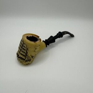 Vintage 1976 Carved Ship Pipe by G&G Appleberry Collectible Tobacco Pipe
